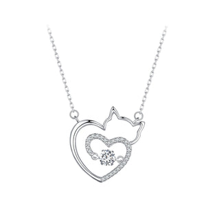 925 Sterling Silver Necklace with 19*18mm Pavé Setting CZ Pendant