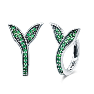 925 Sterling Silver Earrings with Pavé Setting CZ 1.5*1cm for Women