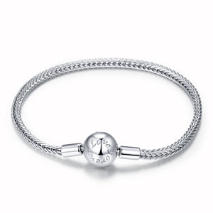 925 Sterling Silver Plated Platinum 17cm Bracelet for Men