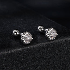 925 Sterling Silver 3mm Moissanite Earrings for Women