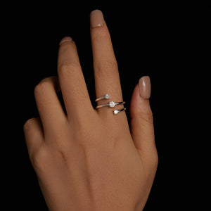 925 Sterling Silver 3mm Moissanite Ring for Women