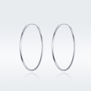 925 Sterling Silver Plated Platinum Earrings 3cm for Women