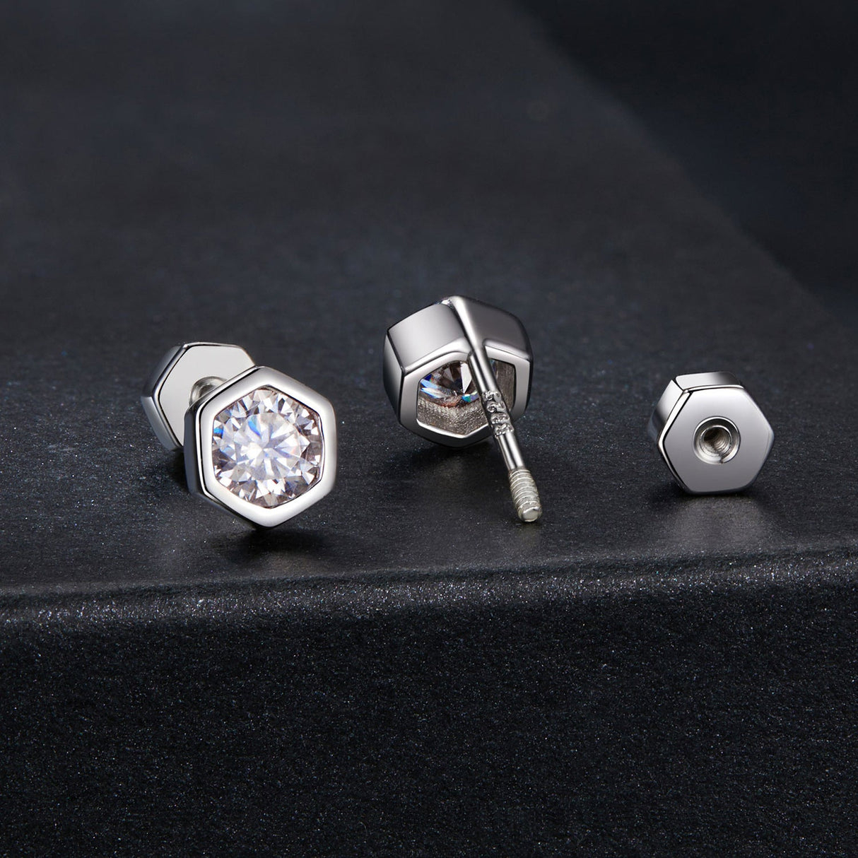 925 Sterling Silver 0.3 Carat Moissanite Earrings for Women