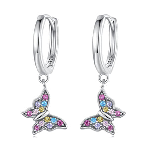 925 Sterling Silver Earrings with Pavé Setting CZ, 2.3*0.95cm, for Women