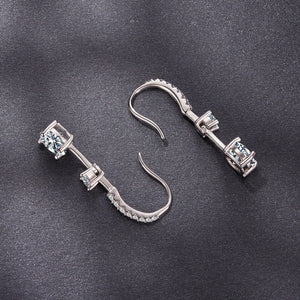 925 Sterling Silver Moissanite 1.00 Carat Earrings for Women