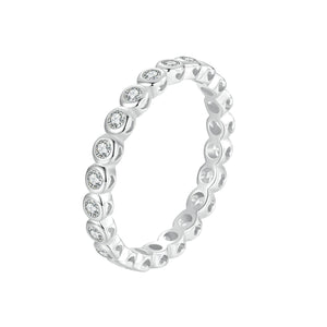925 Sterling Silver 2mm Moissanite Ring Size 7 for Women