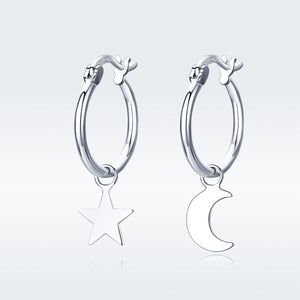 925 Sterling Silver Earrings 2.6x0.7cm for Women