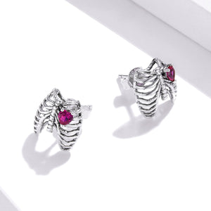 925 Sterling Silver Oxidized Pavé Setting CZ Earrings - 1x1cm for Women