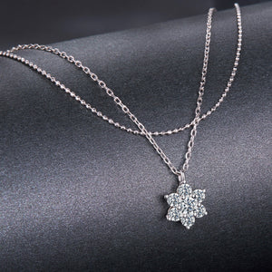925 Sterling Silver 0.06 Carat & 0.20 Carat Moissanite Necklace with White Gold Plating for Women