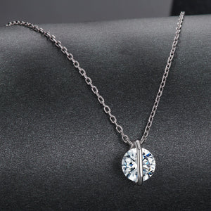 925 Sterling Silver 0.65 Carat Genuine Moissanite Necklace for Women