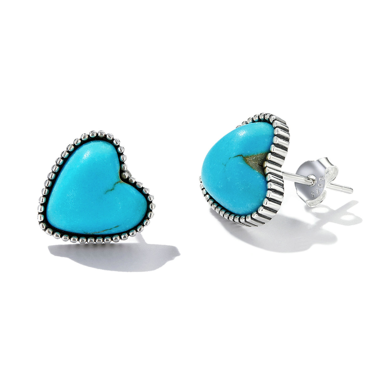 925 Sterling Silver Oxidized Turquoise Earrings for Women