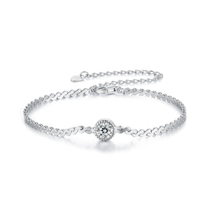 S925 Sterling Silver 5.0mm Moissanite Bracelet for Women