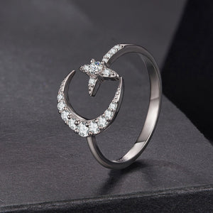 925 Sterling Silver Moissanite 0.25cm White Gold Plated Ring - Size E for Women