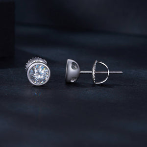 925 Sterling Silver 5.0mm Moissanite Earrings for Women