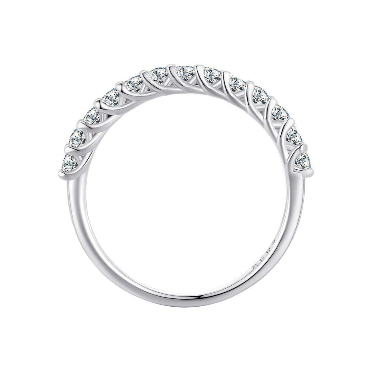925 Sterling Silver Moissanite 0.03ct Ring Size 6A for Women