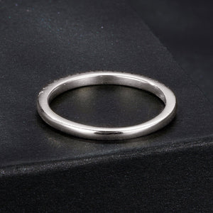 925 Sterling Silver 0.01ct Moissanite Ring in Size 8A