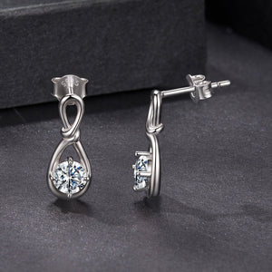 925 Sterling Silver 0.5 Carat Moissanite Earrings for Women