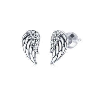 925 Sterling Silver Earrings with Pavé Setting CZ - 1.1x0.6cm