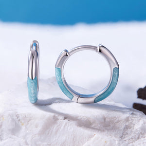 925 Sterling Silver Enamel Plated White Gold Earrings 1.2cm for Women