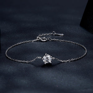 S925 Sterling Silver Moissanite Bracelet 15+3cm for Women