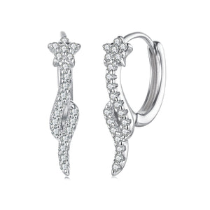 925 Sterling Silver Plated White Gold Earrings with CZ for Women