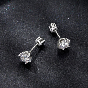 925 Sterling Silver 0.5 Carat Moissanite Earrings for Women