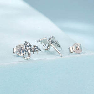 925 Sterling Silver Earrings with Oxidized Finish, 0.7*1.1cm