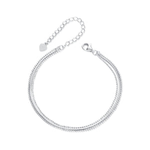 925 Sterling Silver & White Gold Plated Bracelet