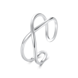 925 Sterling Silver Oxidized 0.7cm Ring for Women
