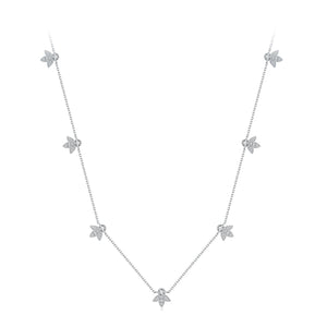 925 Sterling Silver Moissanite 0.25 Carat Necklace with Pavé Setting for Women