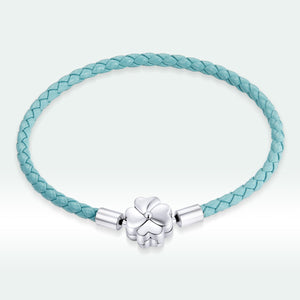 925 Sterling Silver and Leather 17cm Bracelet