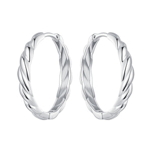 925 Sterling Silver Plated White Gold Earrings for Women - Size 11*3mm