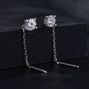 925 Sterling Silver 4.0 Carat Moissanite Earrings for Women