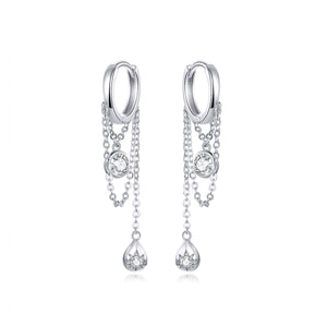 925 Platinum Plated Pavé Setting CZ Earrings
