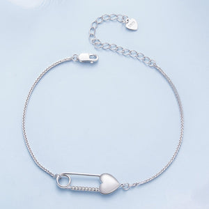 925 Sterling Silver Bracelet with CZ Pendant - 160mm Length and 8x26mm Pendant Size for Women