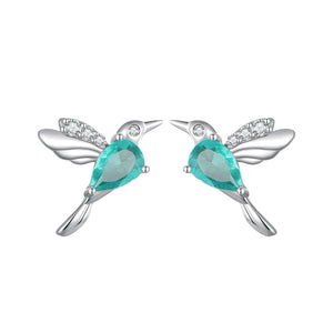 925 Sterling Silver Transparent Glass Earrings with CZ for Women