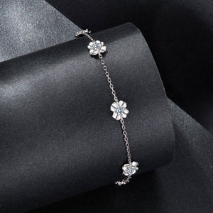 925 Sterling Silver 0.1 Carat Moissanite Bracelet for Women