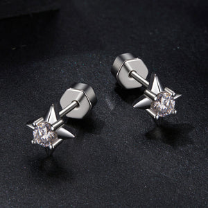 925 Sterling Silver 0.1 Carat Moissanite Earrings for Women