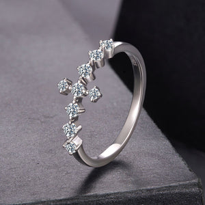 925 Sterling Silver Moissanite 0.15-0.20 Carat Ring for Women, Size 6
