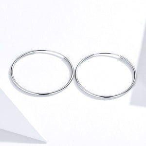 925 Sterling Silver Plated Platinum Earrings 3cm for Women