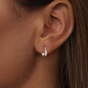 925 Sterling Silver Earrings with White Gold Plating and CZ
