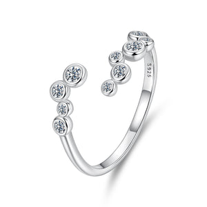 925 Sterling Silver Moissanite 0.06 Carat Ring for Women, Size E