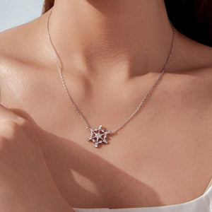 925 Sterling Silver White Gold Plated 1.8x1.9cm CZ Pendant Necklace for Women