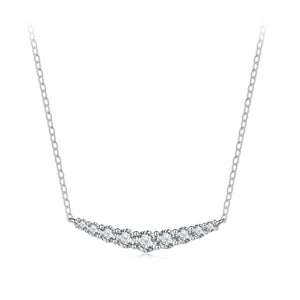 925 Sterling Silver 38+5cm White Gold Plated Moissanite Necklace for Women