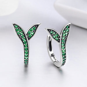 925 Sterling Silver Earrings with Pavé Setting CZ 1.5*1cm for Women