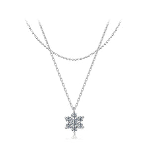 925 Sterling Silver 0.06 Carat & 0.20 Carat Moissanite Necklace with White Gold Plating for Women