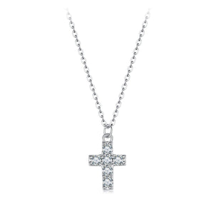 925 Sterling Silver Moissanite Pendant Necklace 40+5cm for Women