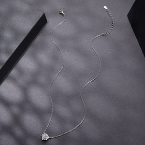 925 Sterling Silver Moissanite 0.5 Carat White Gold Plated Necklace for Women
