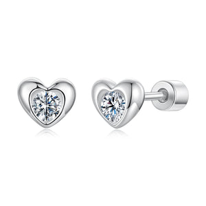 925 Sterling Silver Moissanite Earrings 0.5cm for Women