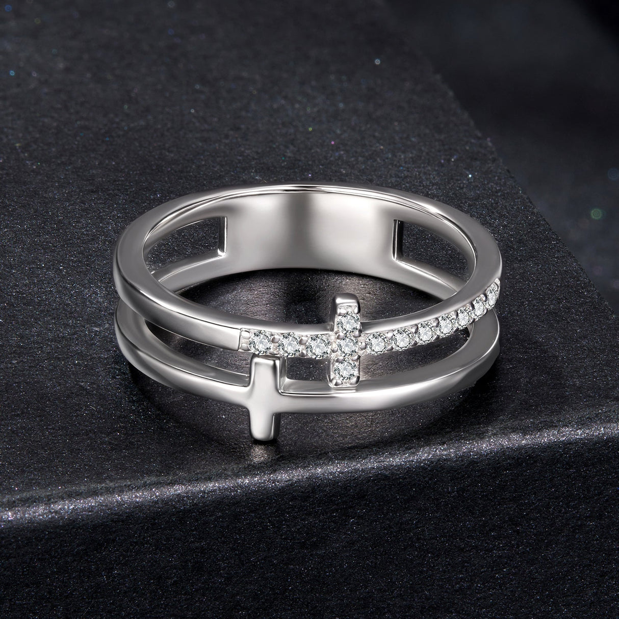 925 Sterling Silver Moissanite Engagement Ring for Women Size 6